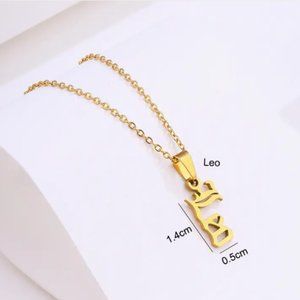 GOLD Stainless Steel LEO Zodiac Sign Necklaces